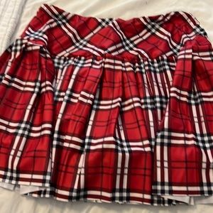 Red plaid tennis skirt.